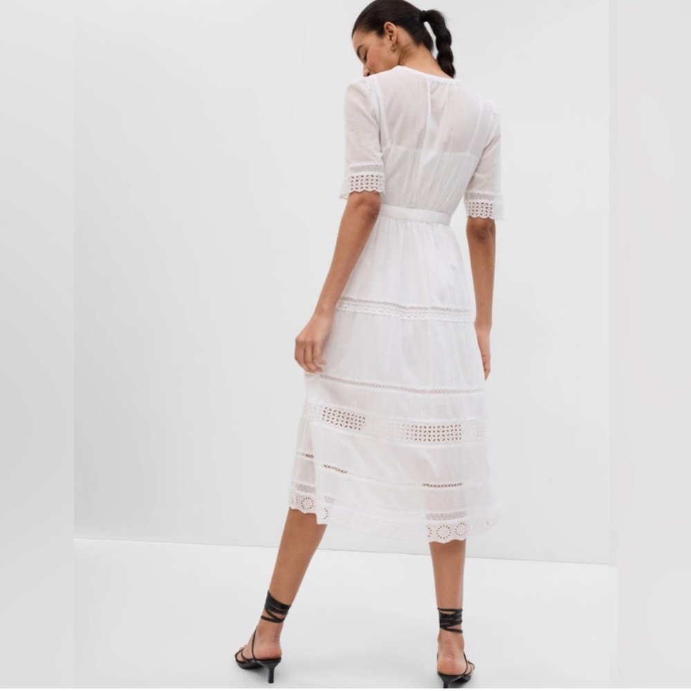 Gap White Lace Midi Dress - size M - new with tags